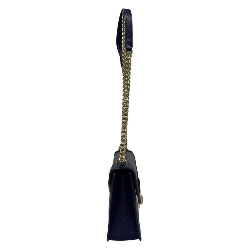 Furla Navy Joan Leather Shoulder Chain Blue Bag